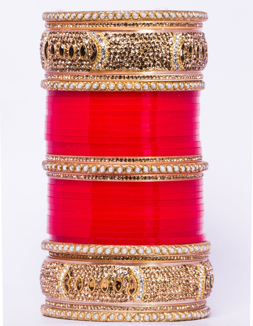 Bridal Chura for Women (Red & Golden) with designer stones (Reverse VR- Article No. 35)