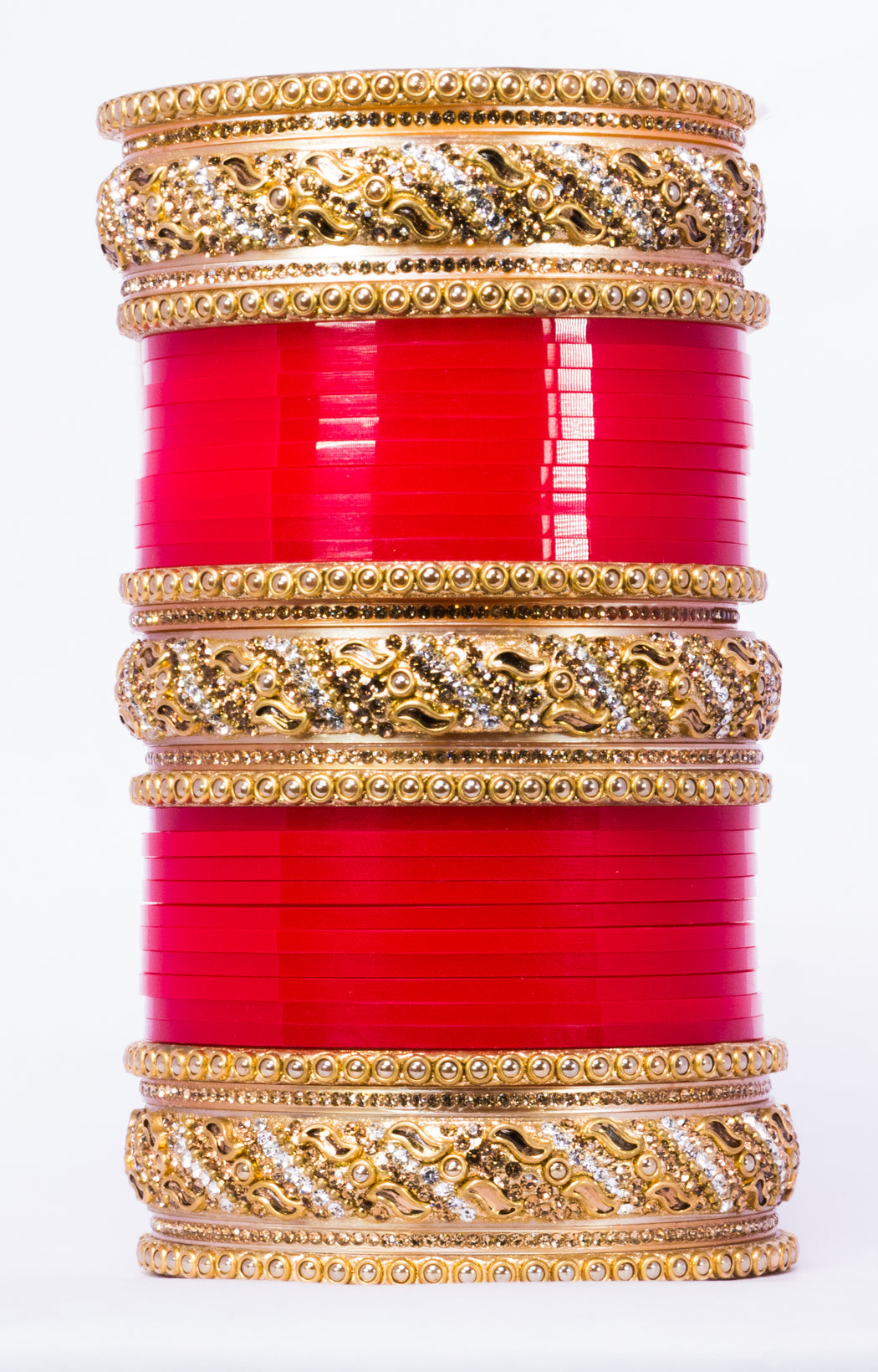 Bridal Chura for Women (Red & Golden) with designer stones (Reverse VR- Article No. 31)