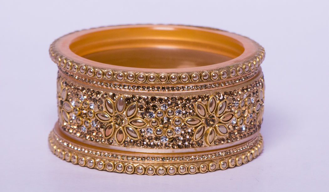 Bridal Chura for Women (Red & Golden) with flower like stones (Reverse VR- Article No. 39)