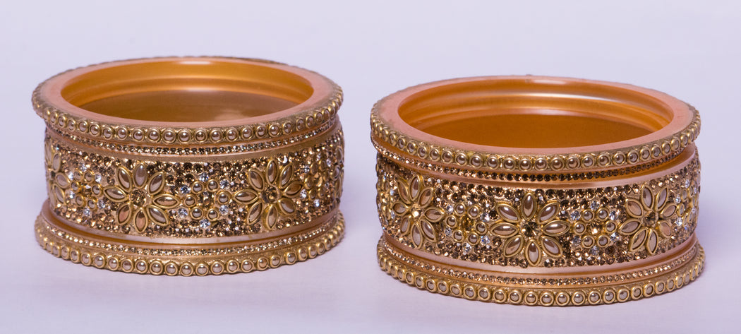 Bridal Chura for Women (Red & Golden) with flower like stones (Reverse VR- Article No. 39)