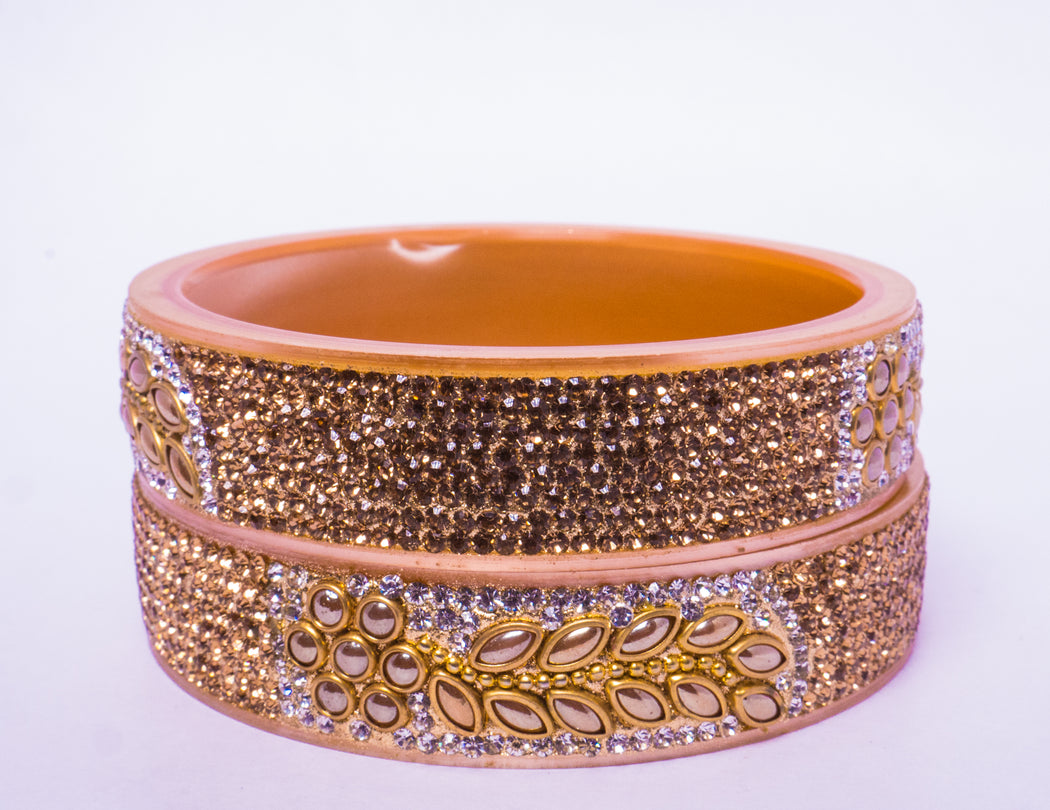 Bridal Chura for Women (Red & Golden) with golden leaf like stones (Reverse VR- Article No. 33)