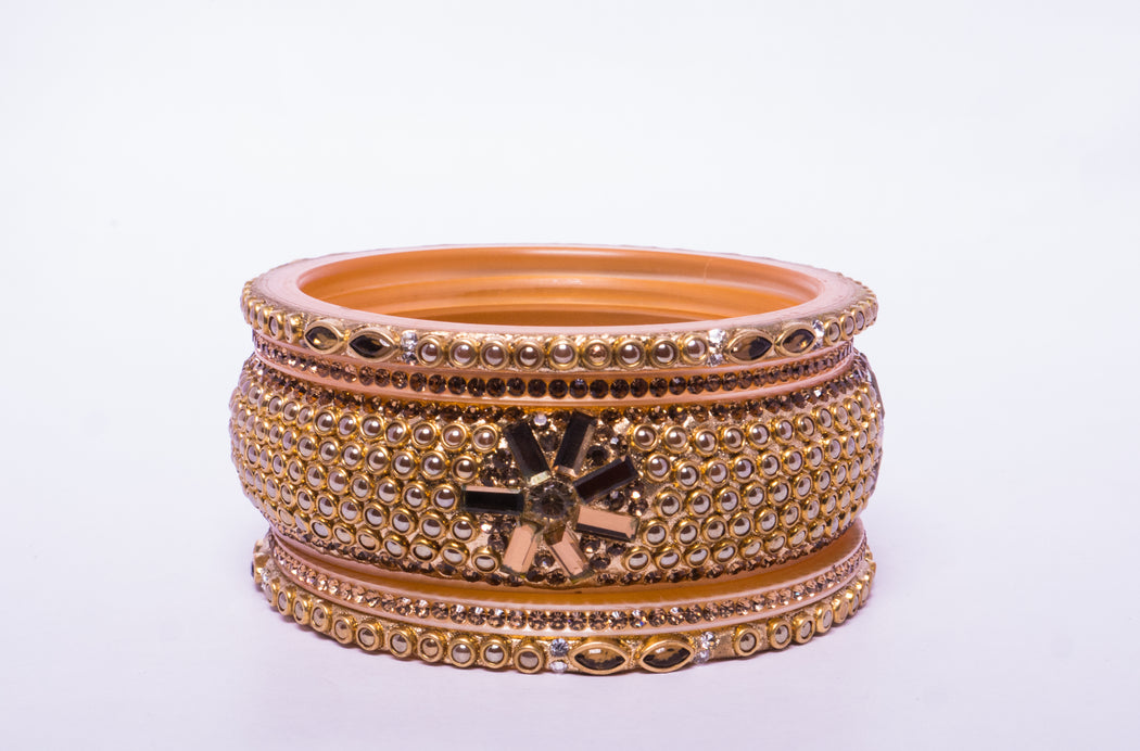 Bridal Chura for Women (Red & Golden) with spherical stones (Reverse VR- Article No. 32)