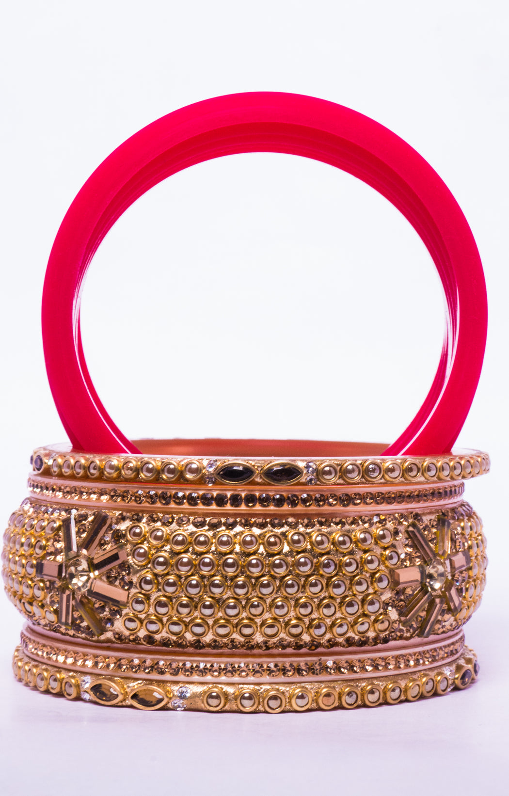 Bridal Chura for Women (Red & Golden) with spherical stones (Reverse VR- Article No. 32)