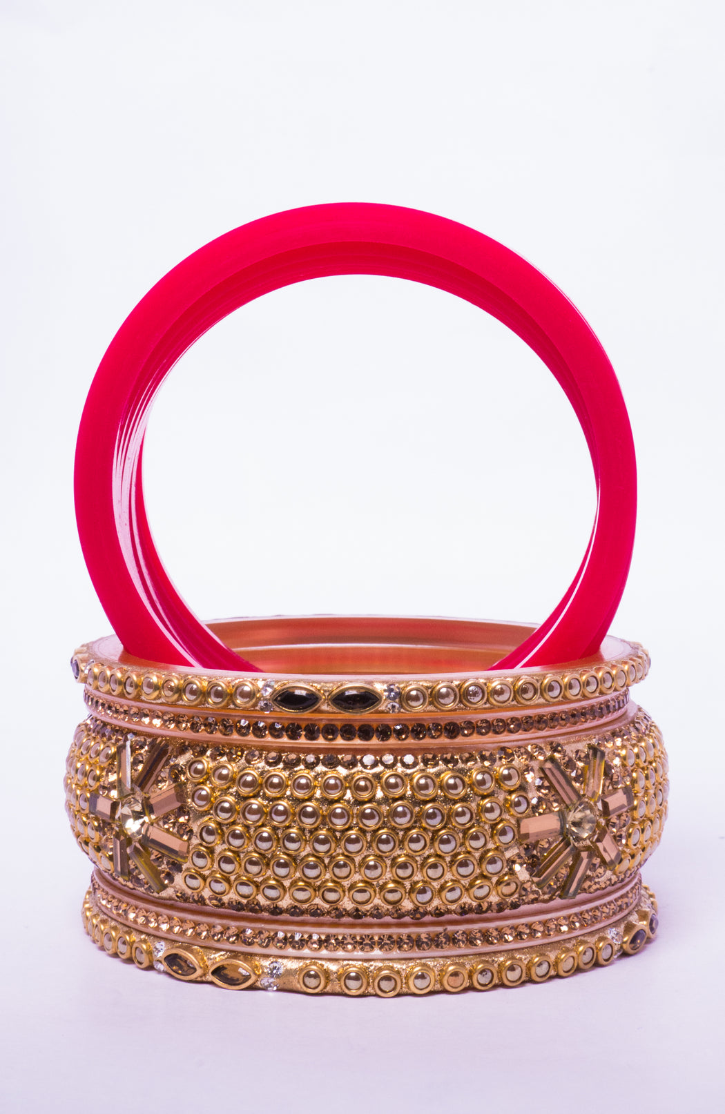 Bridal Chura for Women (Red & Golden) with spherical stones (Reverse VR- Article No. 32)