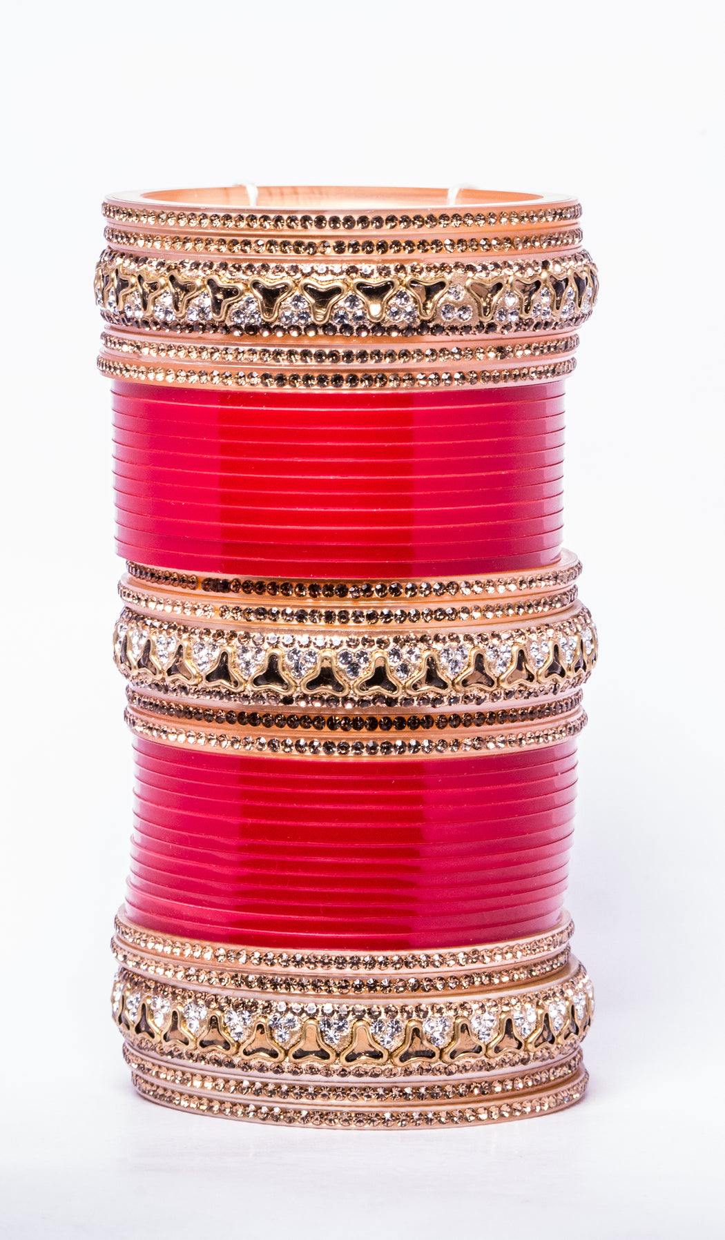 Bridal Chura for Women (Red & Golden) with boomerang like stones (Reverse VR- Article No. 20)