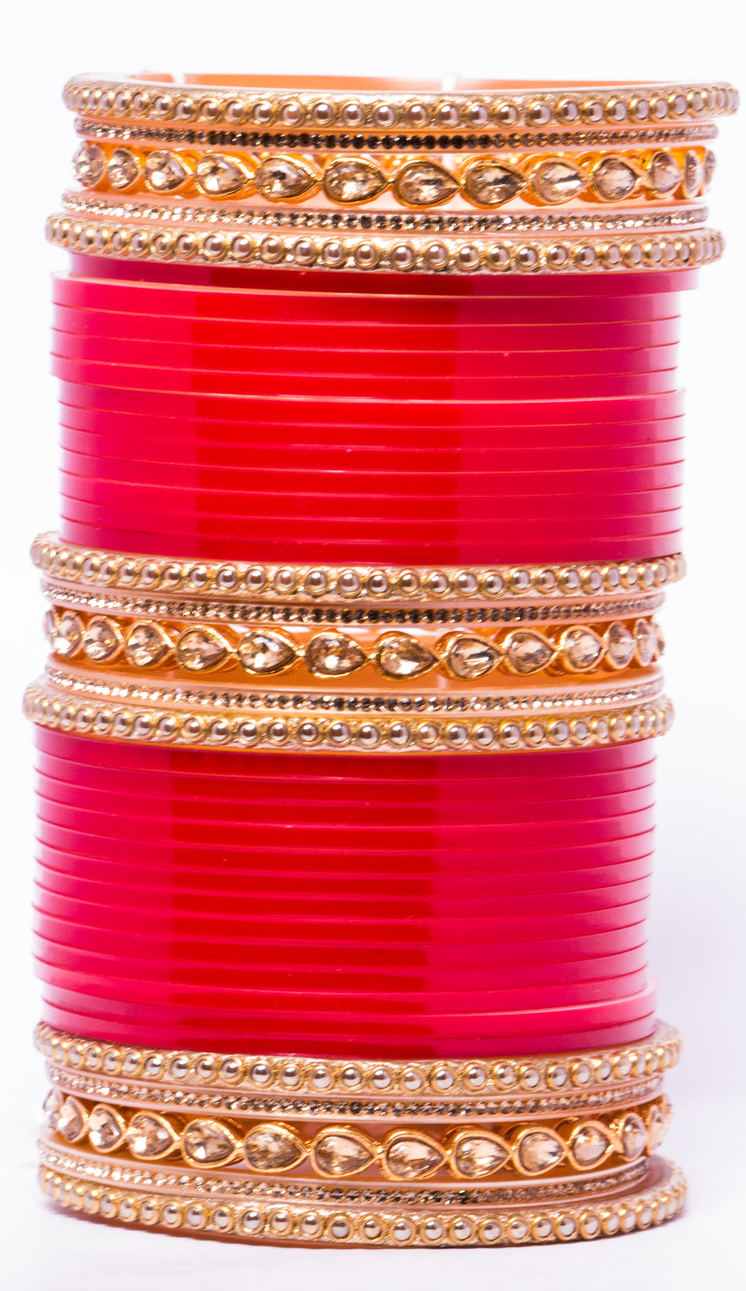 Tamanna Collection Bridal Chura for Women (Red & Golden) with drop like stones (Reverse AR- Article No. 3)