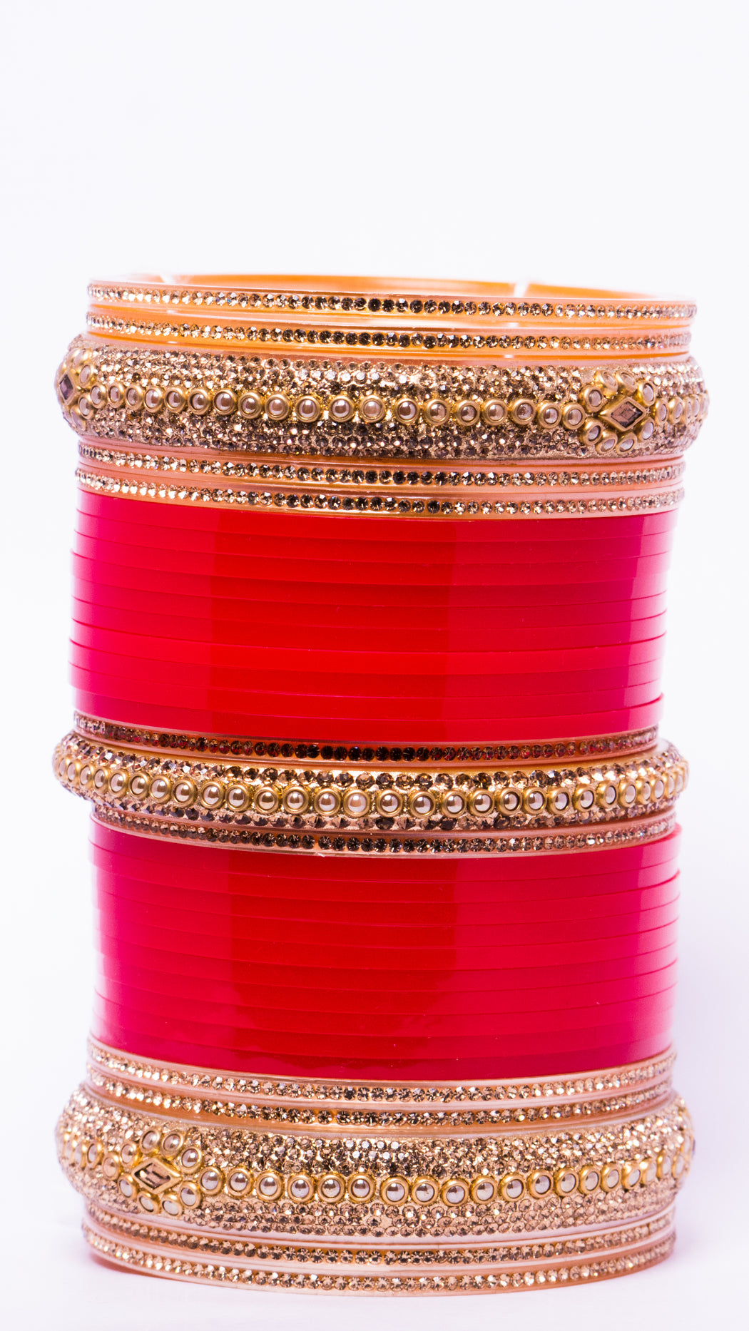 Bridal Chura for Women (Red & Golden) with spherical stones (Reverse AR- Article No. 6)