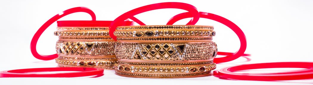 Tamanna Collection Bridal Chura for Women (Red & Golden) with stones (Reverse AR- Article No. 2)