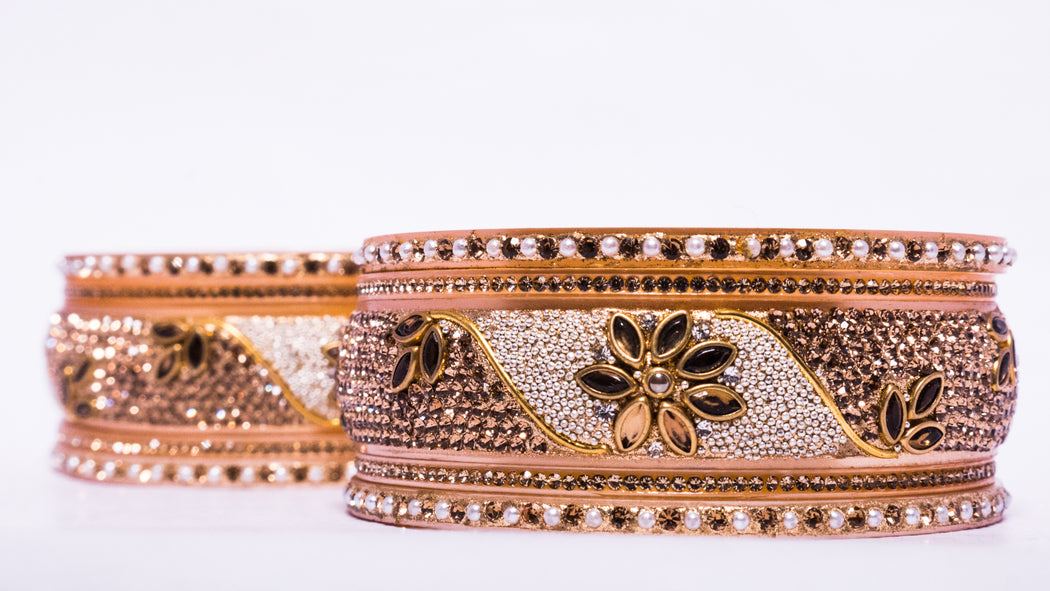 Bridal Chura for Women (Red, White & Golden) with white bangles design (Reverse AR- Article No. 9)