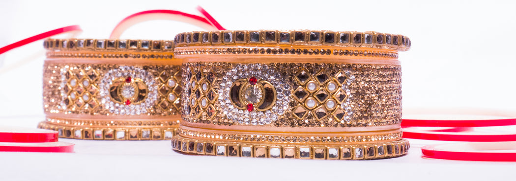 Bridal Chura for Women (Red & Golden) with designer stones (Reverse VR- Article No. 26)